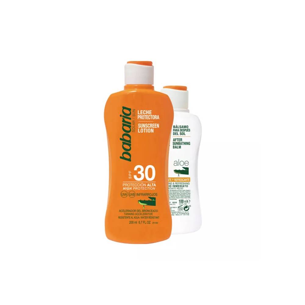 "Babaria Sun" apsauginis losjonas nuo saulės Spf30 200ml 2 dalių rinkinys