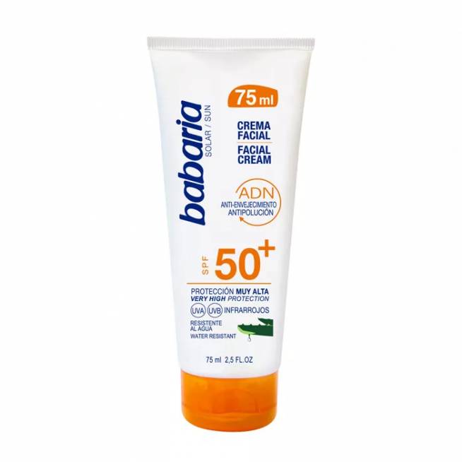 "Babaria" veido kremas Spf50 Aloe Vera atsparus vandeniui 75ml