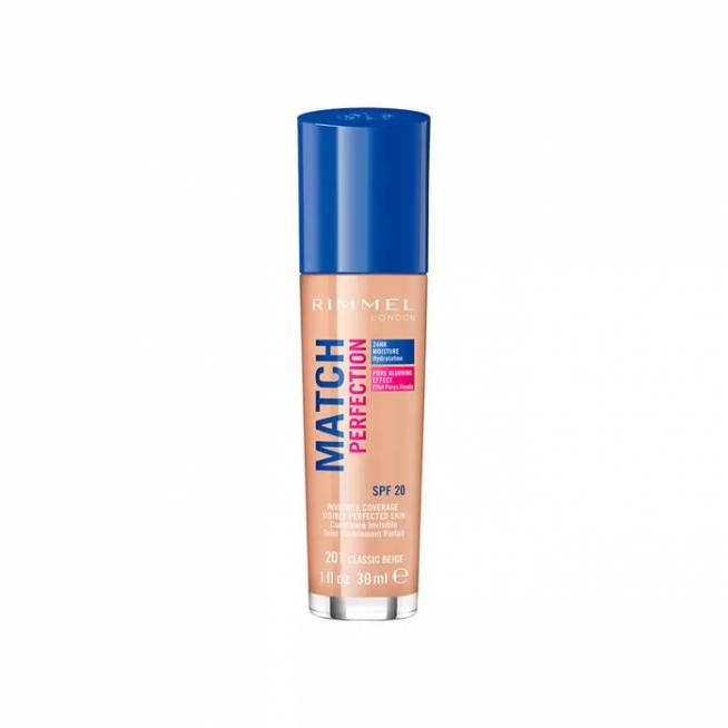 Rimmel London Match Perfection Foundation Spf20 201 Classic Beige 30ml