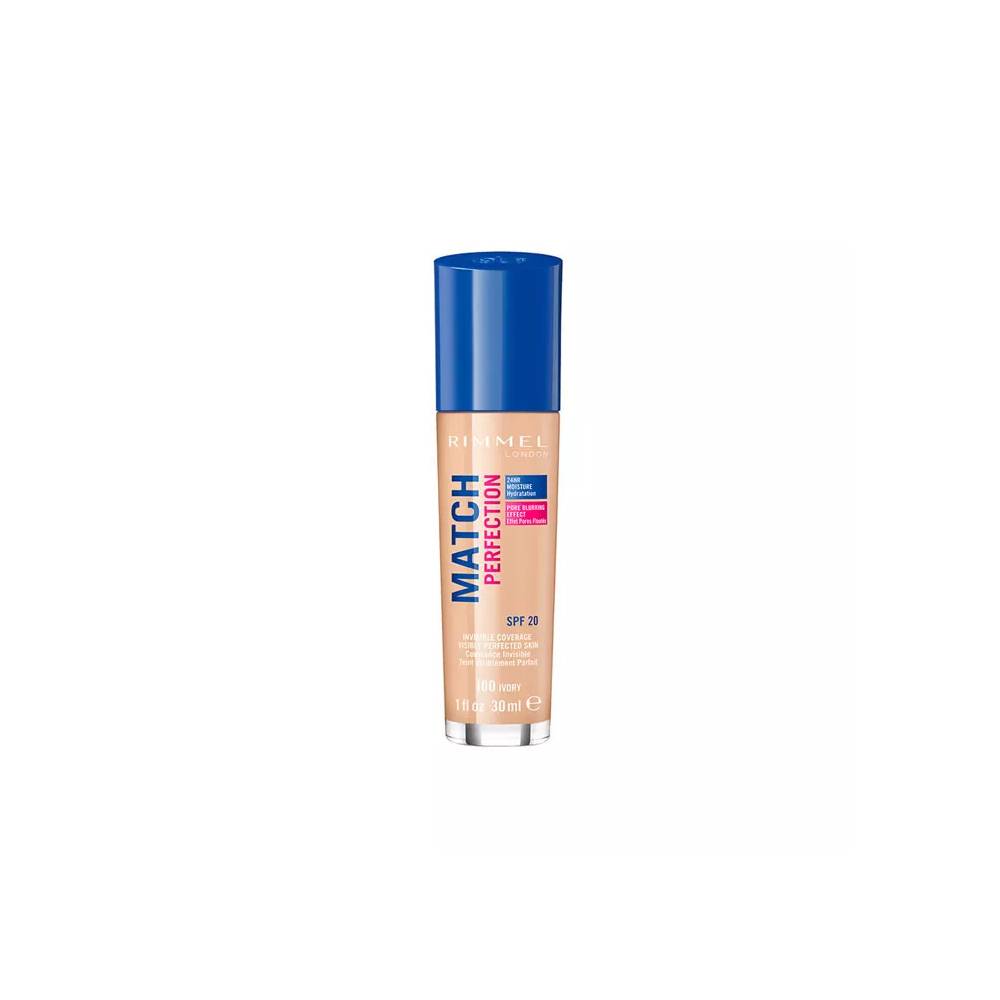 Rimmel London Match Perfection Foundation Spf20 100 Ivory 30ml