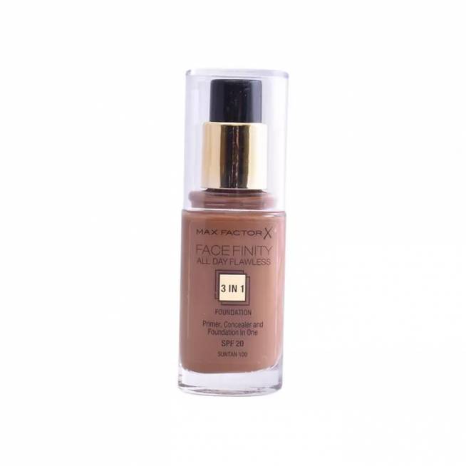 "Max Factor Facefinity 3 in 1" gruntas, maskuoklis ir makiažo pagrindas Spf20 100 Suntan 30ml