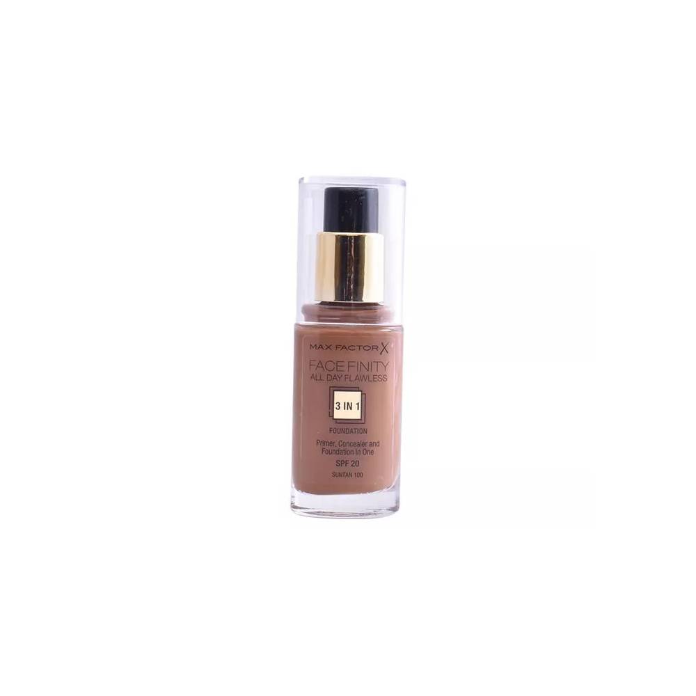 "Max Factor Facefinity 3 in 1" gruntas, maskuoklis ir makiažo pagrindas Spf20 100 Suntan 30ml