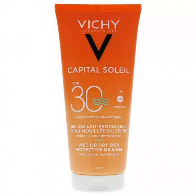 "Vichy Ideal Soleil" pienelis-gelis drėgnai odai Spf30 200ml