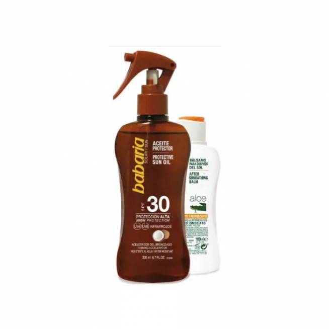 "Babaria" apsauginis aliejus nuo saulės Spf30 Spray 200ml rinkinys 2 vnt