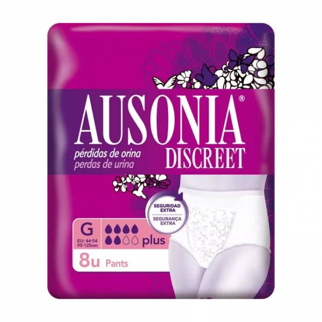 "Ausonia Discreet G Plus" kelnės 8 vienetai