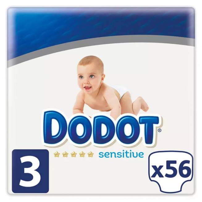 Dodot Sensitive T-3 56 vienetai