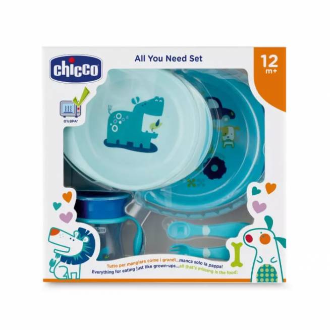 Chicco All You Need 12m+ mėlynas 5 dalių rinkinys 