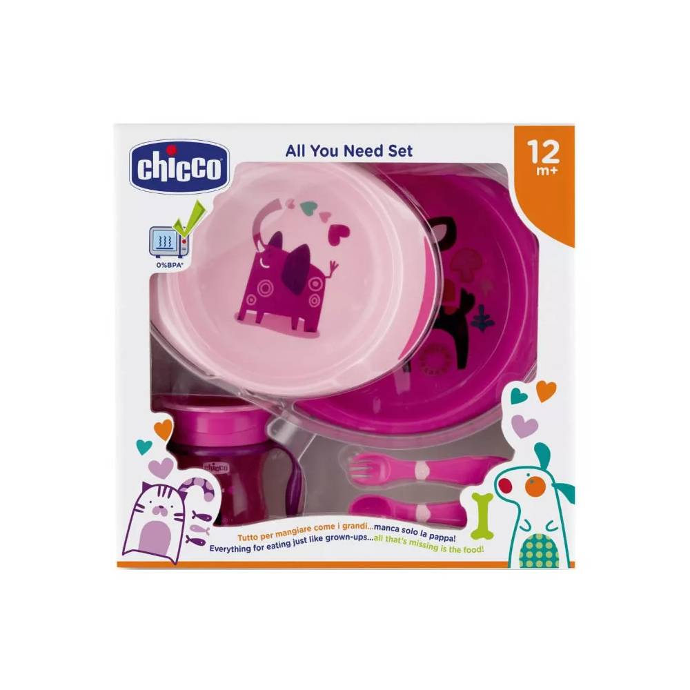 Chicco All You Need 12m+ rausvas 5 dalių rinkinys 