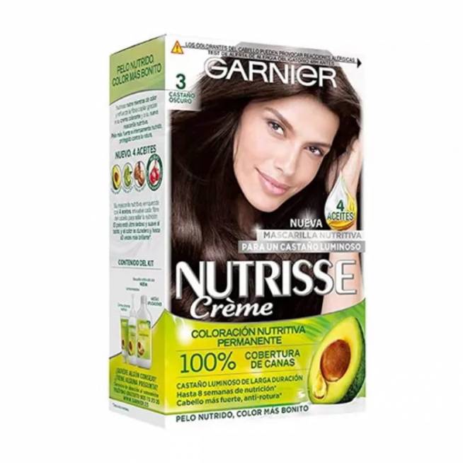 "Garnier Nutrisse" maitinamasis spalvotas kremas 3 tamsiai rudas