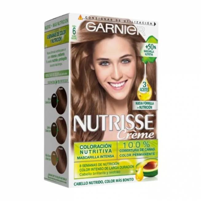 "Garnier Nutrisse" maitinamasis spalvotas kremas 6 tamsiai šviesus