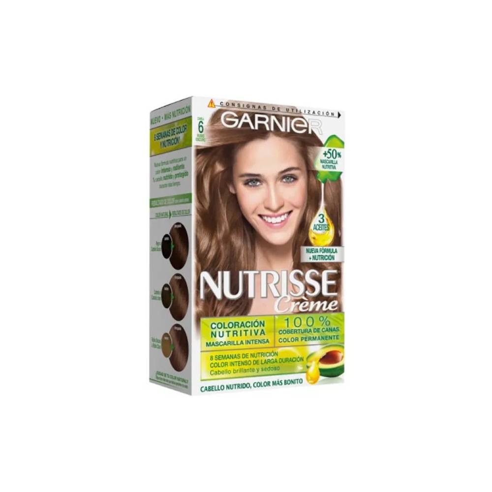 "Garnier Nutrisse" maitinamasis spalvotas kremas 6 tamsiai šviesus