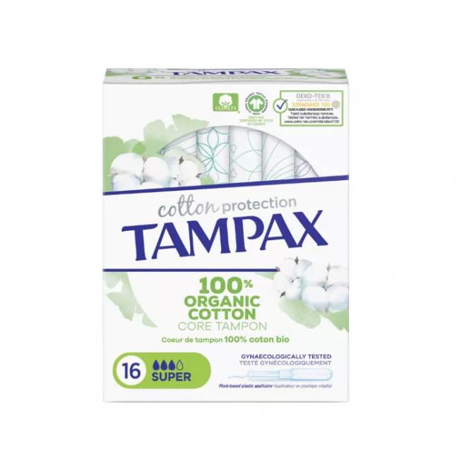 Tampax Organic Super tamponas 16 vienetų