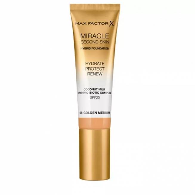 "Max Factor Miracle Second Skin Spf20 6 Golden Medium" 30 ml