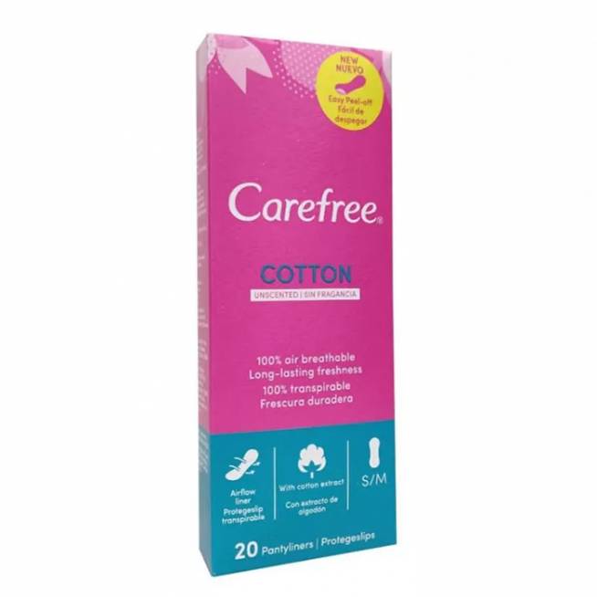 "Carefree Slip Cotton" 20 vienetų