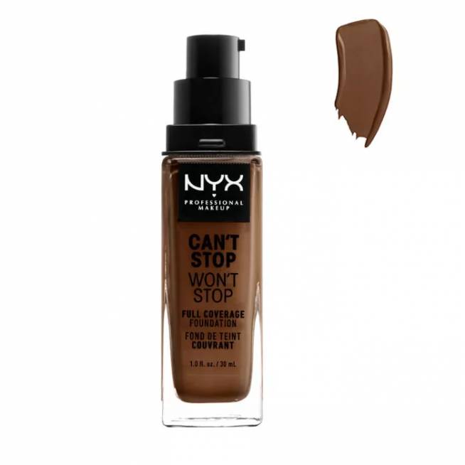 Nyx Can´t Stop Won´t Stop pilnai dengiantis makiažo pagrindas Cocoa 30ml