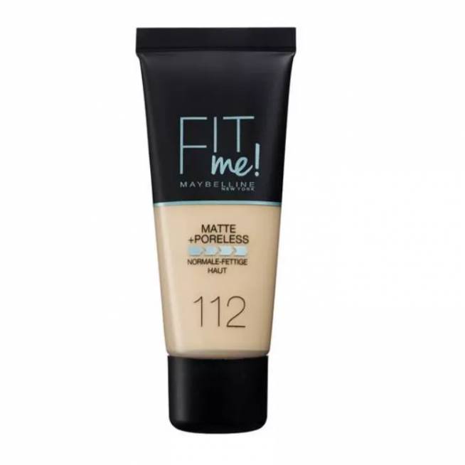 "Maybelline Fit Me Matte & Poreless Foundation 112 Soft Beige" makiažo pagrindas 30ml