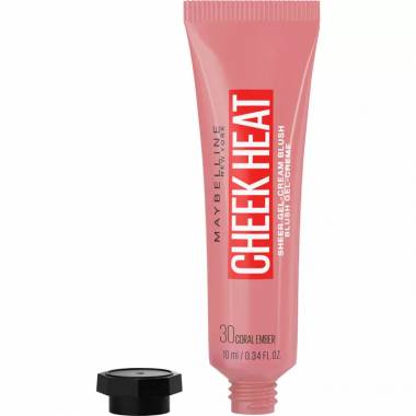 "Maybelline Cheek Heat" geliniai kreminiai skaistalai 30 Coral Ember