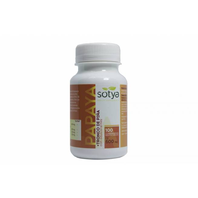 Sotya Papaya Tronco De Piña 600 Mg 100 Comp