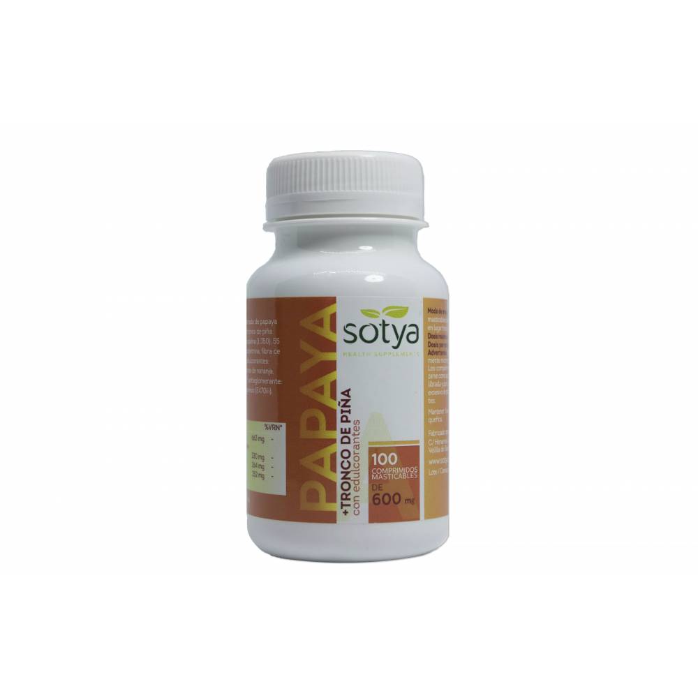 Sotya Papaya Tronco De Piña 600 Mg 100 Comp