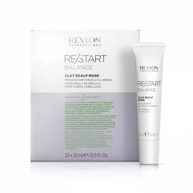 "Revlon Re-Start Balance Clay" galvos odos kaukė 10x 15ml