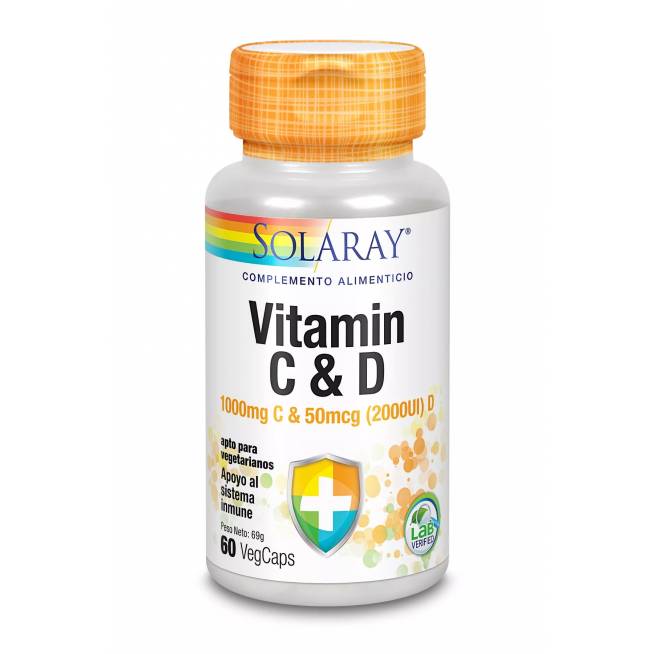 "Solaray" vitaminas C ir D 60 Vcaps