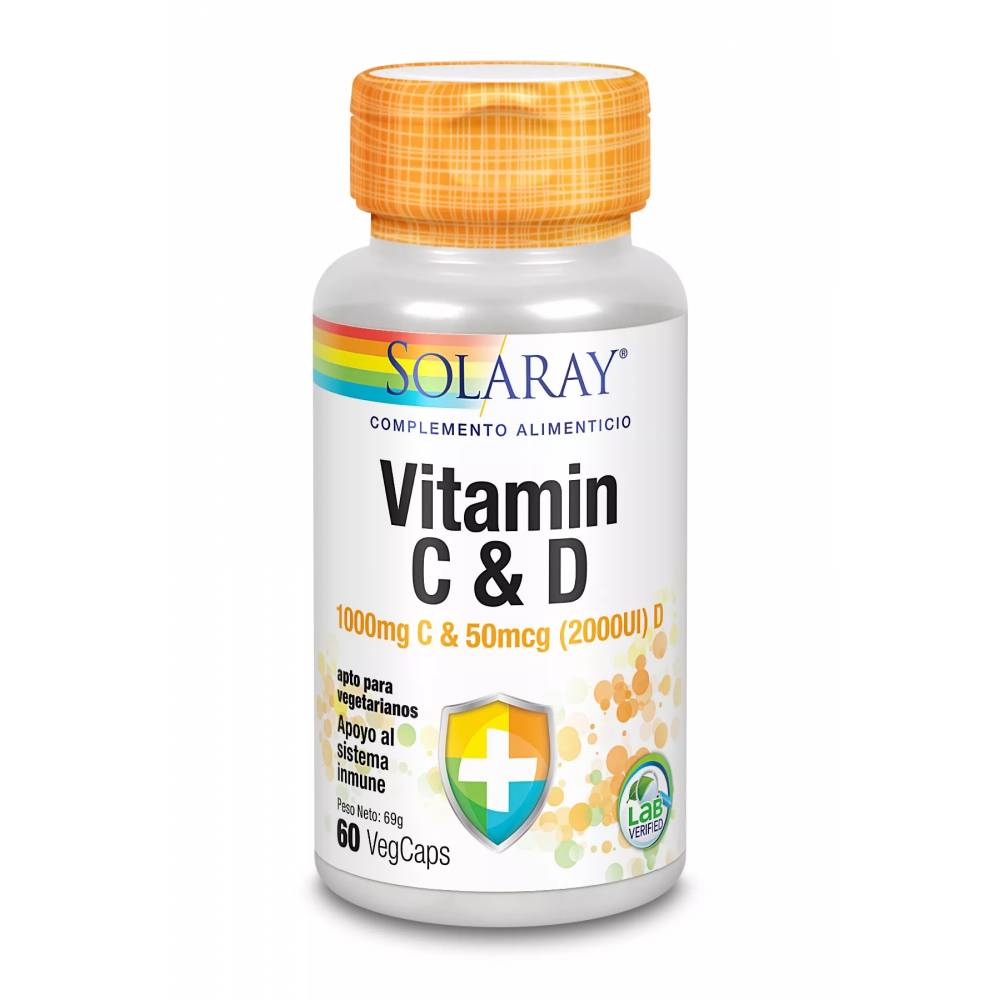 "Solaray" vitaminas C ir D 60 Vcaps