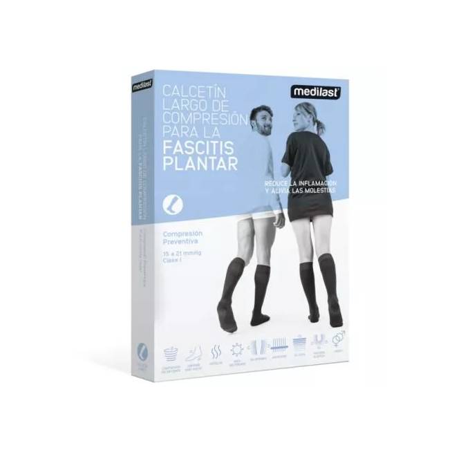 Fascitis Plantar Long Socks Black Medium Medilast