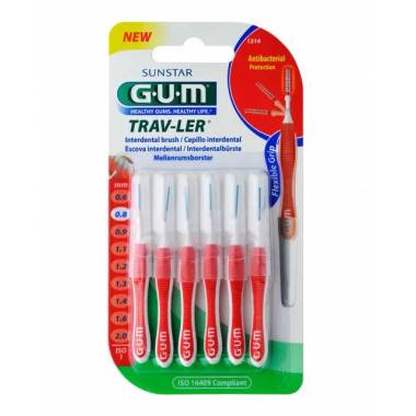 "Sunstar Gum Trav-Ler" tarpdančių šepetėlis Iso1 1314 0,8 mm 6 vnt