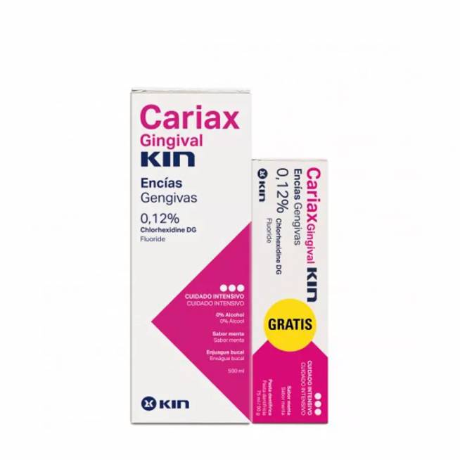 Kin Cariax dantenų skalavimo skystis 500ml + dantų pasta 75ml