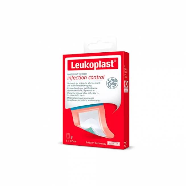 Leukomed Sorbact tvarstis 5x7,2cm 3 vienetai