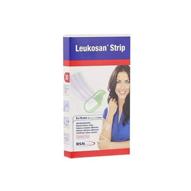 "Leukosan Strip Dressing" 6x75 mm 2 vienetai Bsn Medical