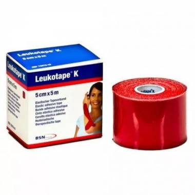 Leukotape K lipnus elastinis tvarstis raudonas 5 cm X 5 M Bsn Medical