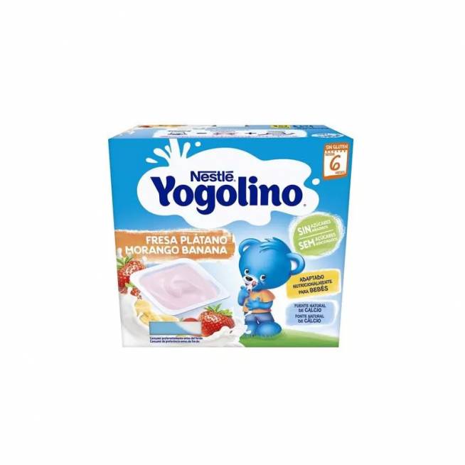 Nestle Nestlé Nestlé Yogolino Fresa y Plátano 6m 4x 100g