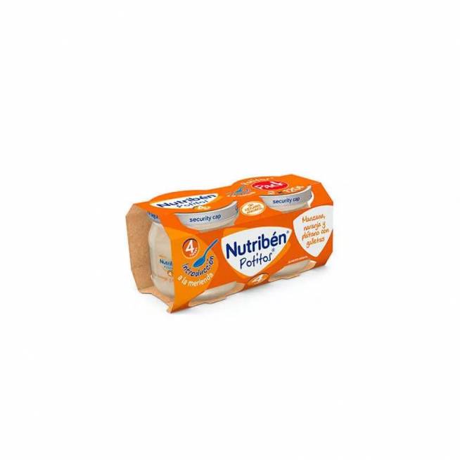 Nutriben Nutriben Potito Bipack Obuolių, apelsinų, bananų ir sausainių pakuotė 2x 120g