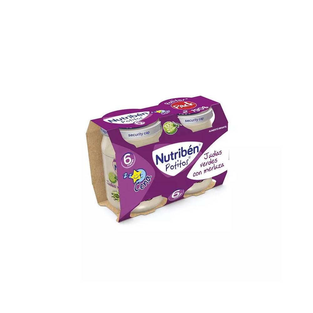 Nutriben Nutriben Potito Dinner Bipack Šparaginės pupelės su jūros lydekomis 2x 190g