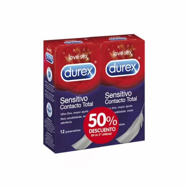 Durex Sensitive Sensitive kontaktiniai prezervatyvai 2x12vnt 