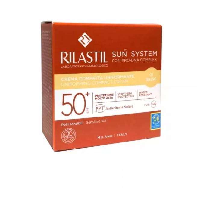 Rilastil Sun System Uniform Compact Cream Spf50+ atspalvis 01 Beige 10g