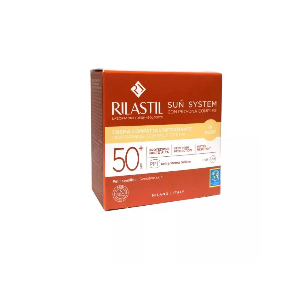 Rilastil Sun System Uniform Compact Cream Spf50+ atspalvis 01 Beige 10g