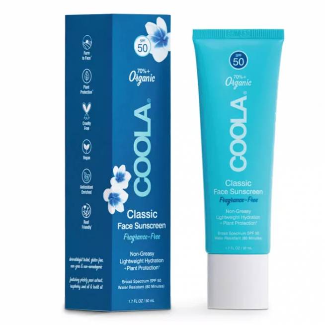 "Coola Classic Face" ekologiškas apsauginis losjonas nuo saulės Spf50 50ml