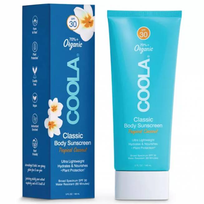 "Coola Classic Body" ekologiškas apsauginis losjonas nuo saulės Spf30 "Tropical Coconut" 148ml