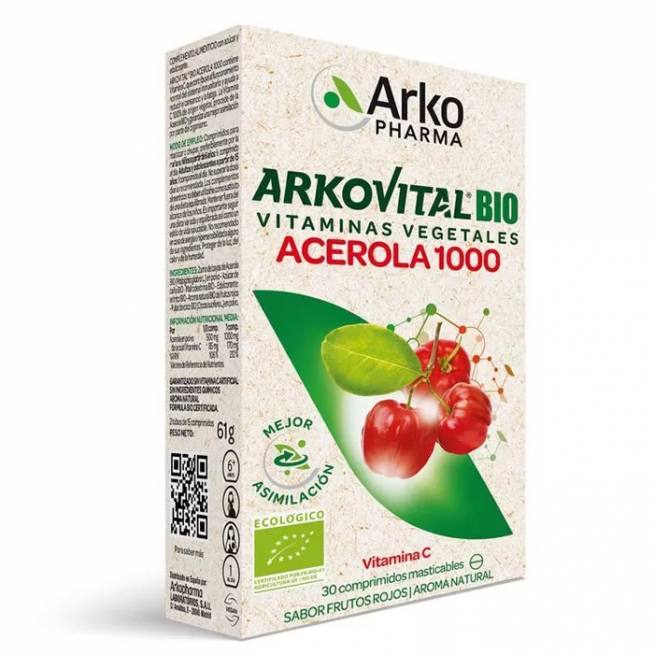 Arkopharma Arkovital Acerola 1000 Vitaminas C 30 tablečių 