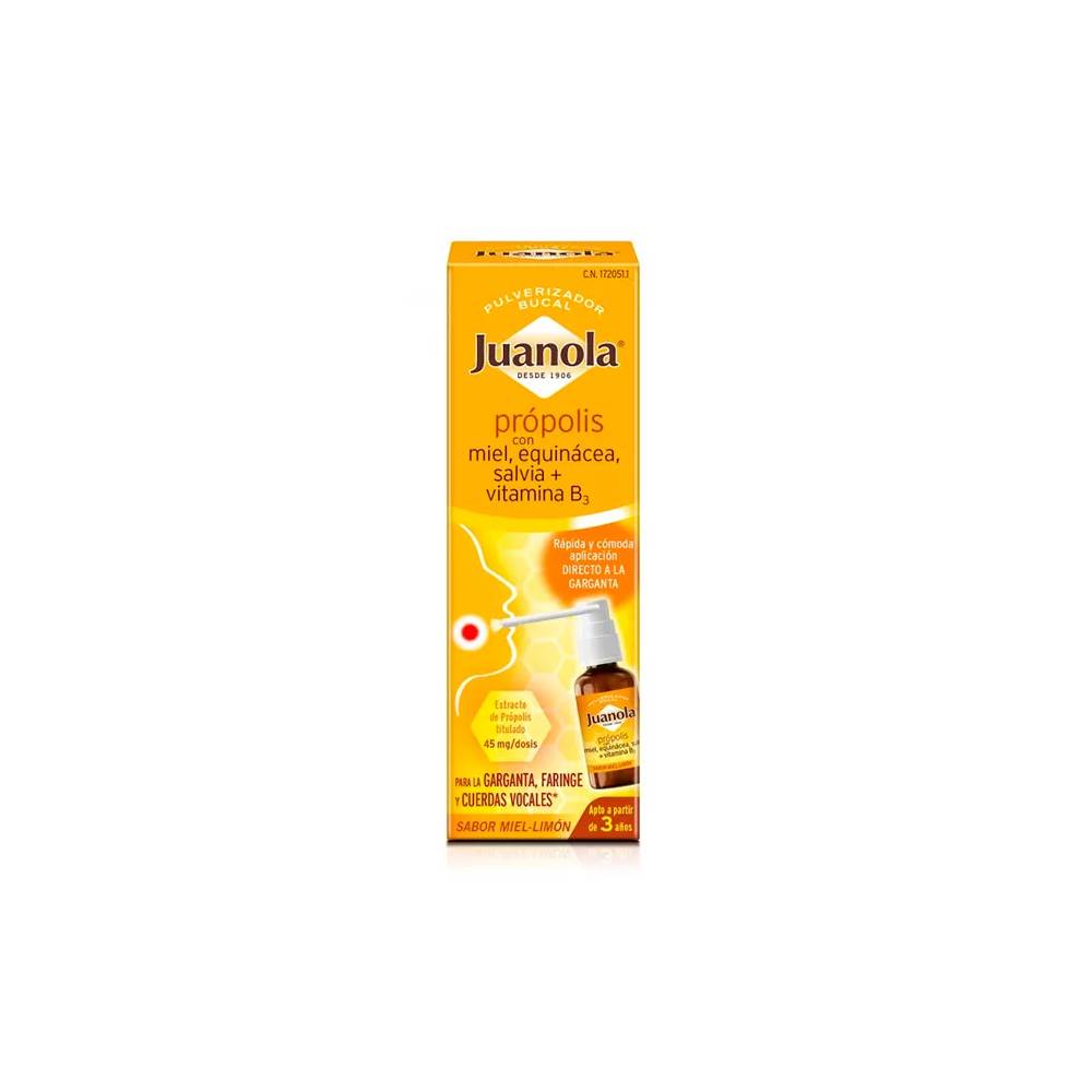 Juanola Propolis su medumi, ežiuole, šalaviju ir vitaminu B3 30ml