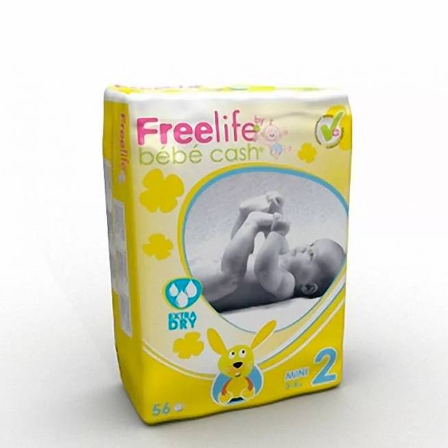 "Freelife Bebe Cash Nappy 2 Mini 3-6Kg 56U