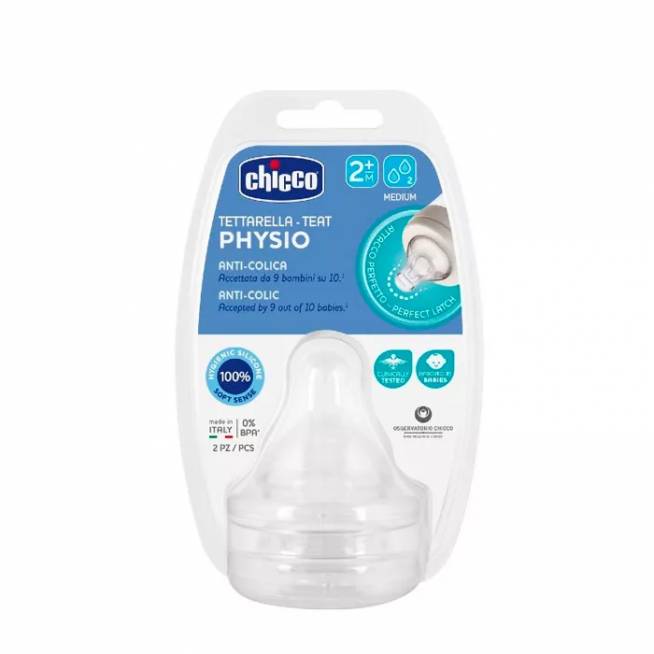 "Chicco Physio" žindukas 0M+ Silikoninis F/Slow 2U 