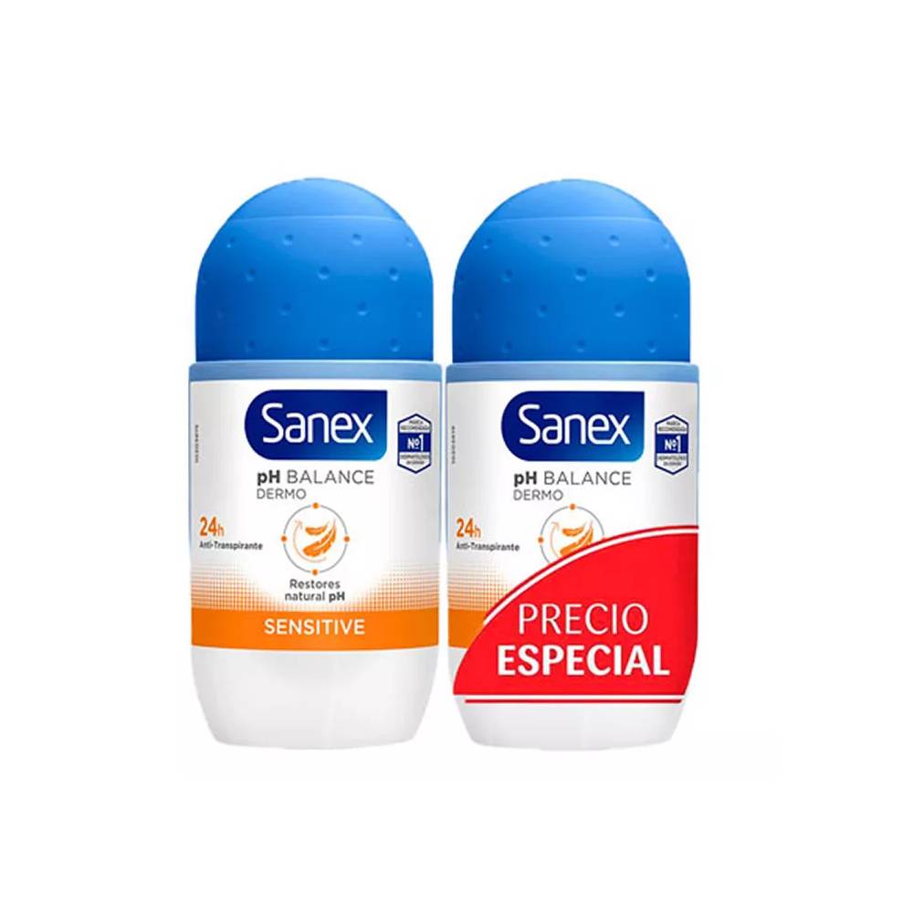 "Sanex Ph Balance Dermo Sensitive Double Roll On" dezodorantas 2x50ml