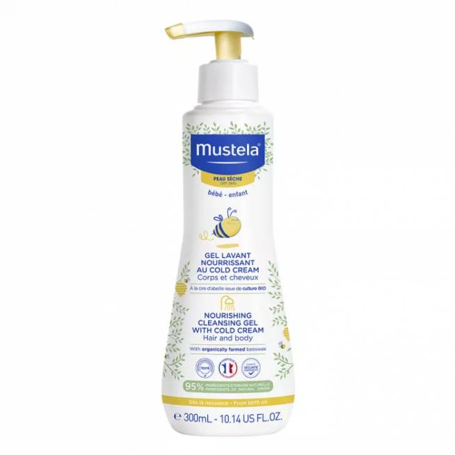 "Mustela" maitinamasis valomasis gelis su šaltuoju kremu 300ml