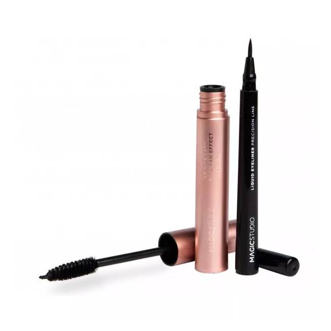 Magic Studio Powerful Cosmetics Shaky Liquid Eyeliner y Volume Mascara Lote 2 Piezas