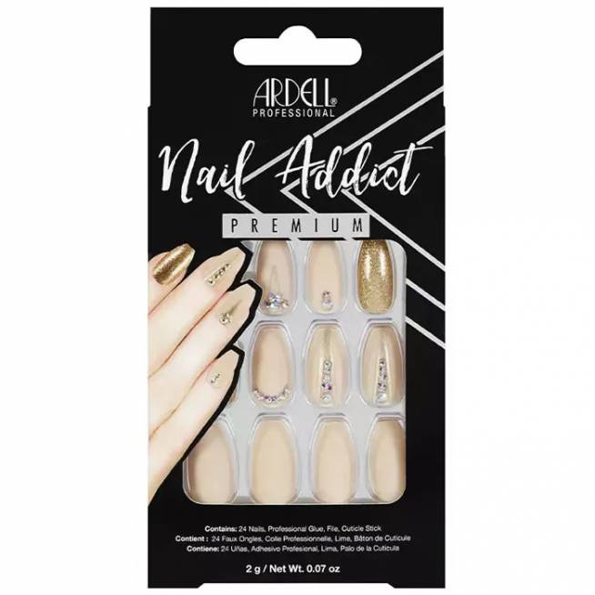 "Ardell Nail Addict Nude Jeweled False Nails" dirbtiniai nagai