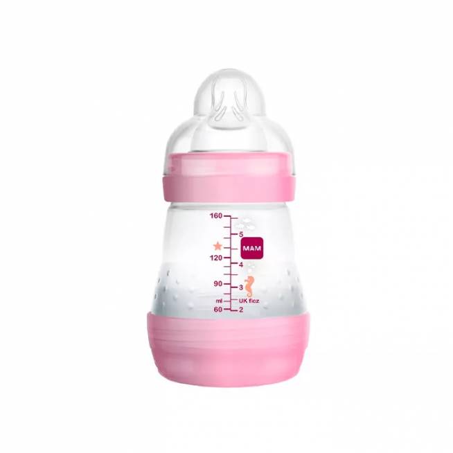 "Mam Baby" buteliukas nuo dieglių rožinės spalvos, 160 ml