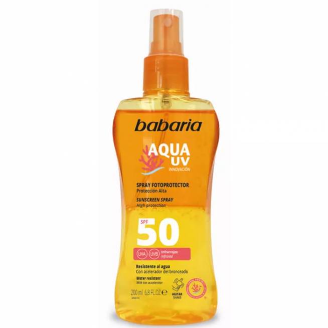 "Babaria Sun" apsauginis kremas nuo saulės Bifazinis Spf50 purškiklis 200ml